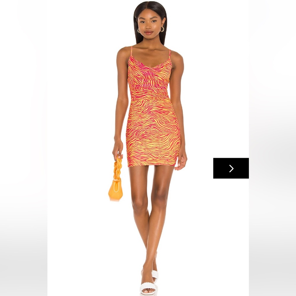 superdown Eden Mini Dress in Pink & Yellow Zebra